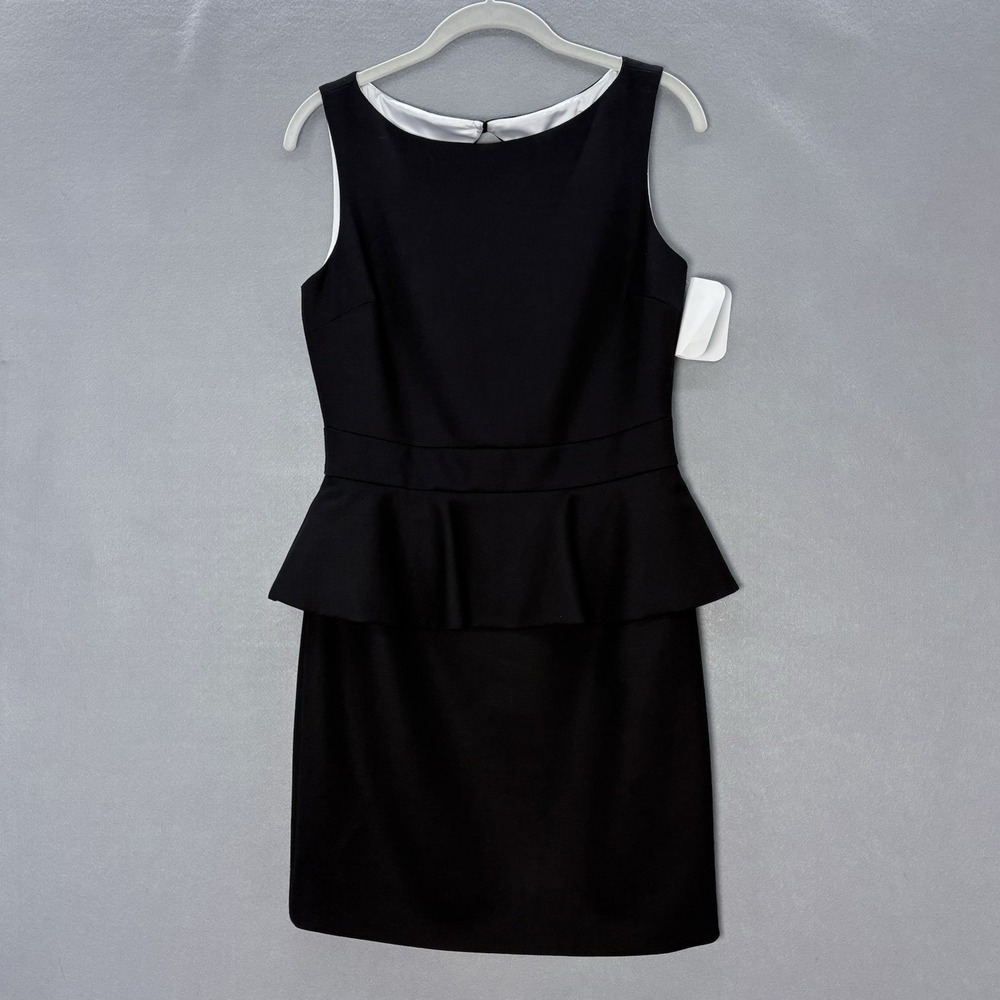 Alice + Olivia Sleeveless Peplum Dress Small  Black Wool Lined Wedding Party NWT